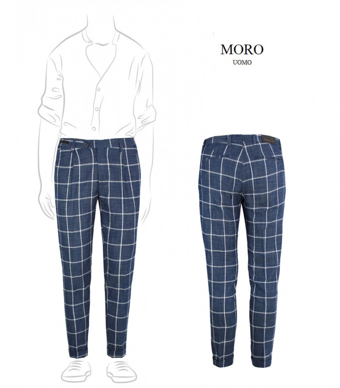 MPL20 - Pantalone Sartoriale a Quadri con Pinces