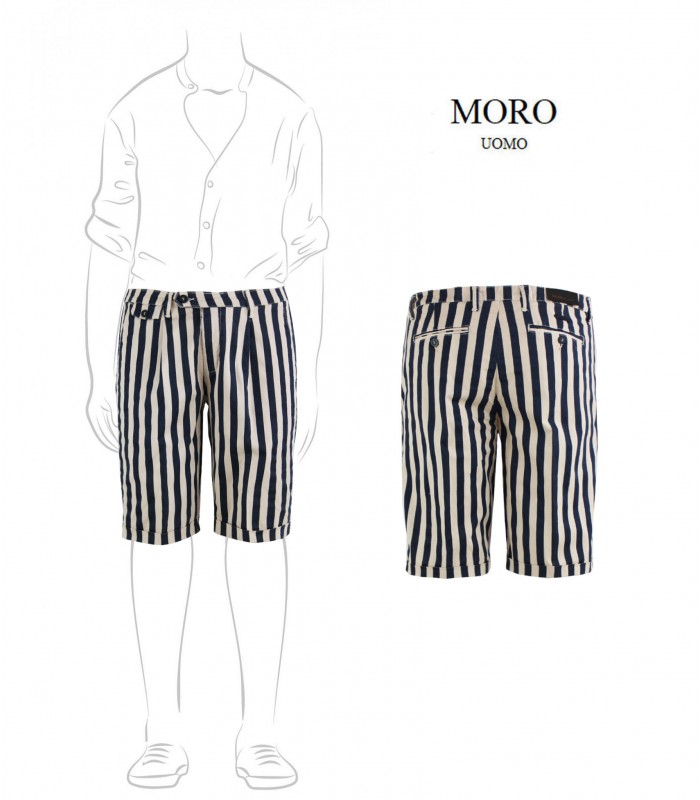 MCF1401 - Bermuda Tasca America a Righe con Pinces