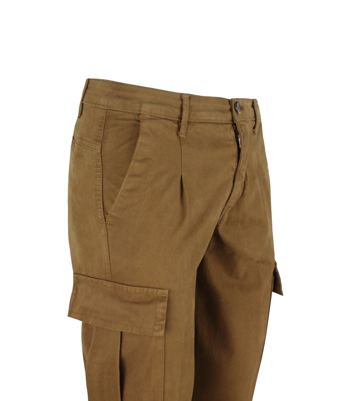 MI2316 - Pantalone con Tasconi Gabardina Tinta Unita