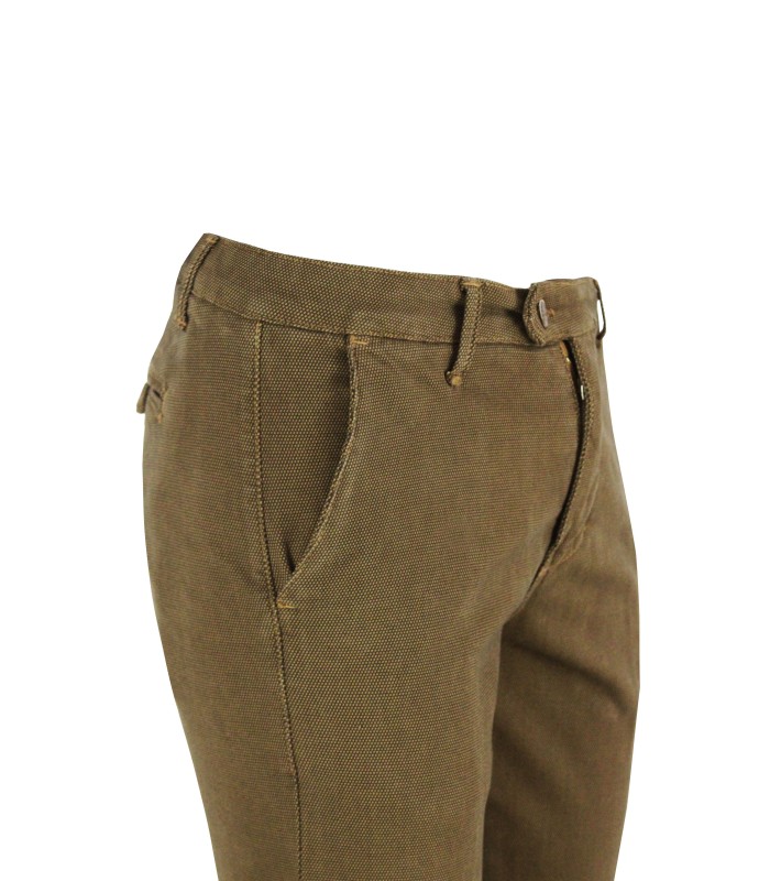 MI2386 - Pantalone T/A Capri Tinto in Filo Slim