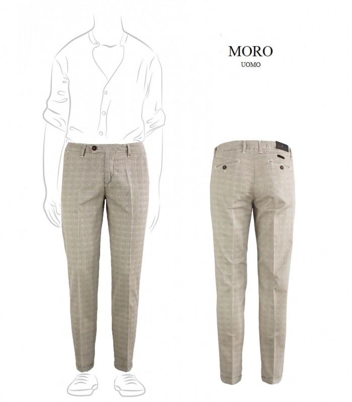 MF664 - Pantalone Tasca America Capri Lino Fantasia